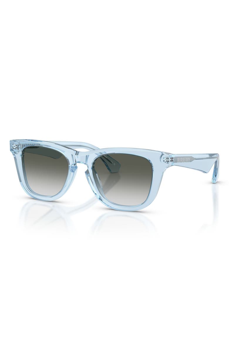 Burberry Kids' 46mm Small Square Sunglasses, Alternate, color, Transparent Blue / Green