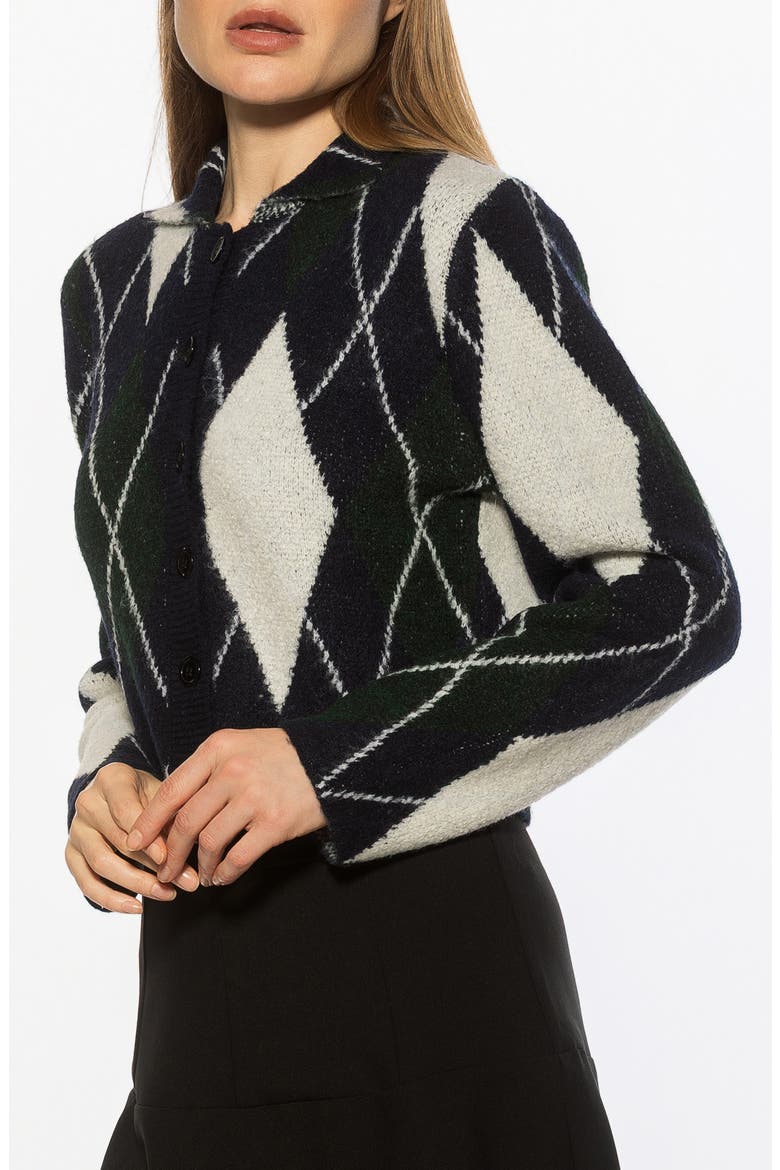 Wayne Collared Knit Cardigan, Alternate, color, GREEN DIAMOND