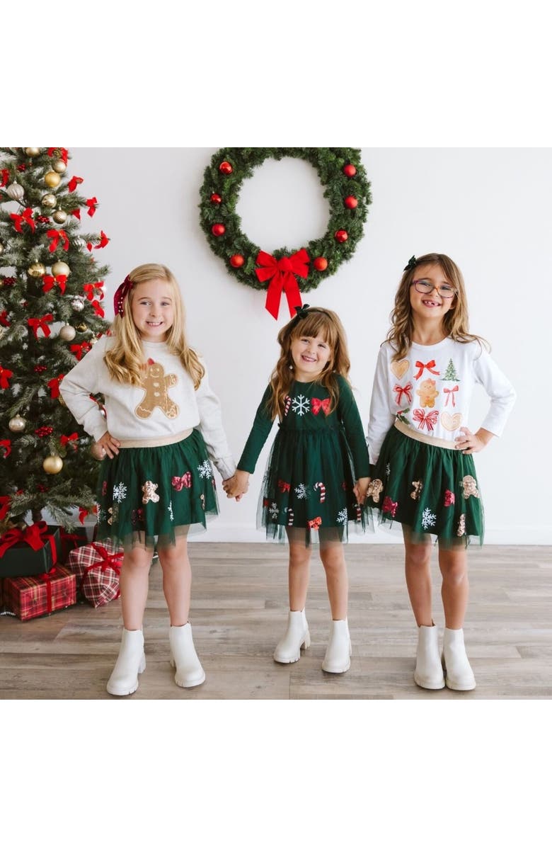 Sweet Wink Gingerbread Cutie Christmas Long Sleeve Shirt, Alternate, color, White