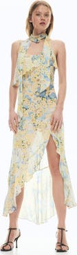 H&M Flounced chiffon dress with scarf