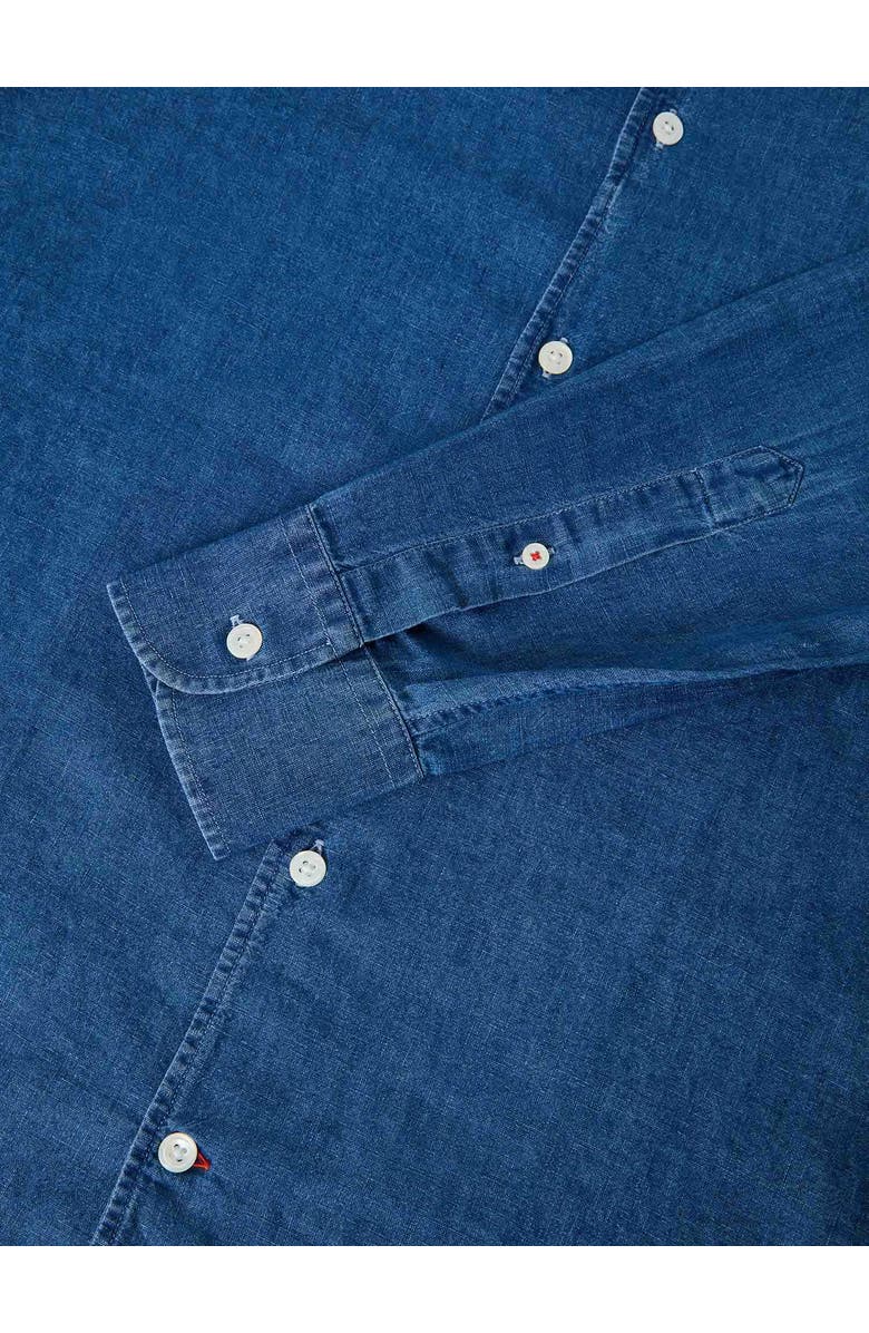 Robert Talbott Morgan Linen-Cotton Shirt, Alternate, color, Light Denim Bleached Wash