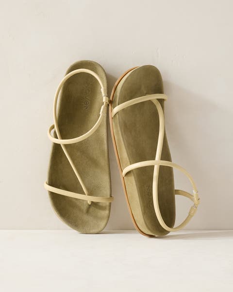 Strappy Leather Molded Sandals