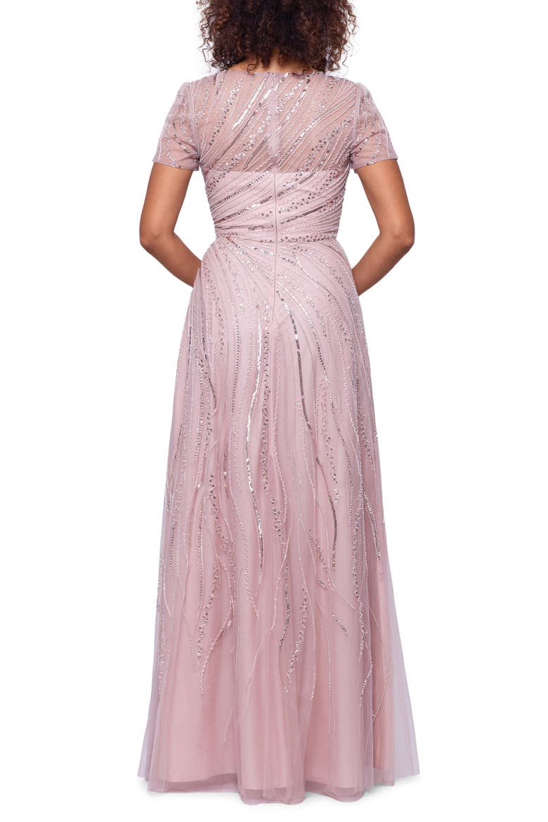 Xscape Bead & Sequin Fit & Flare Gown, Alternate, color, BLUSH