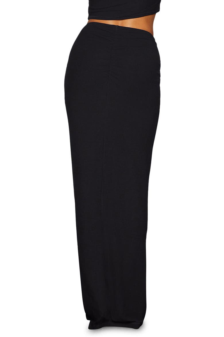 Soft Lounge Long Skirt, Alternate, color, ONYX