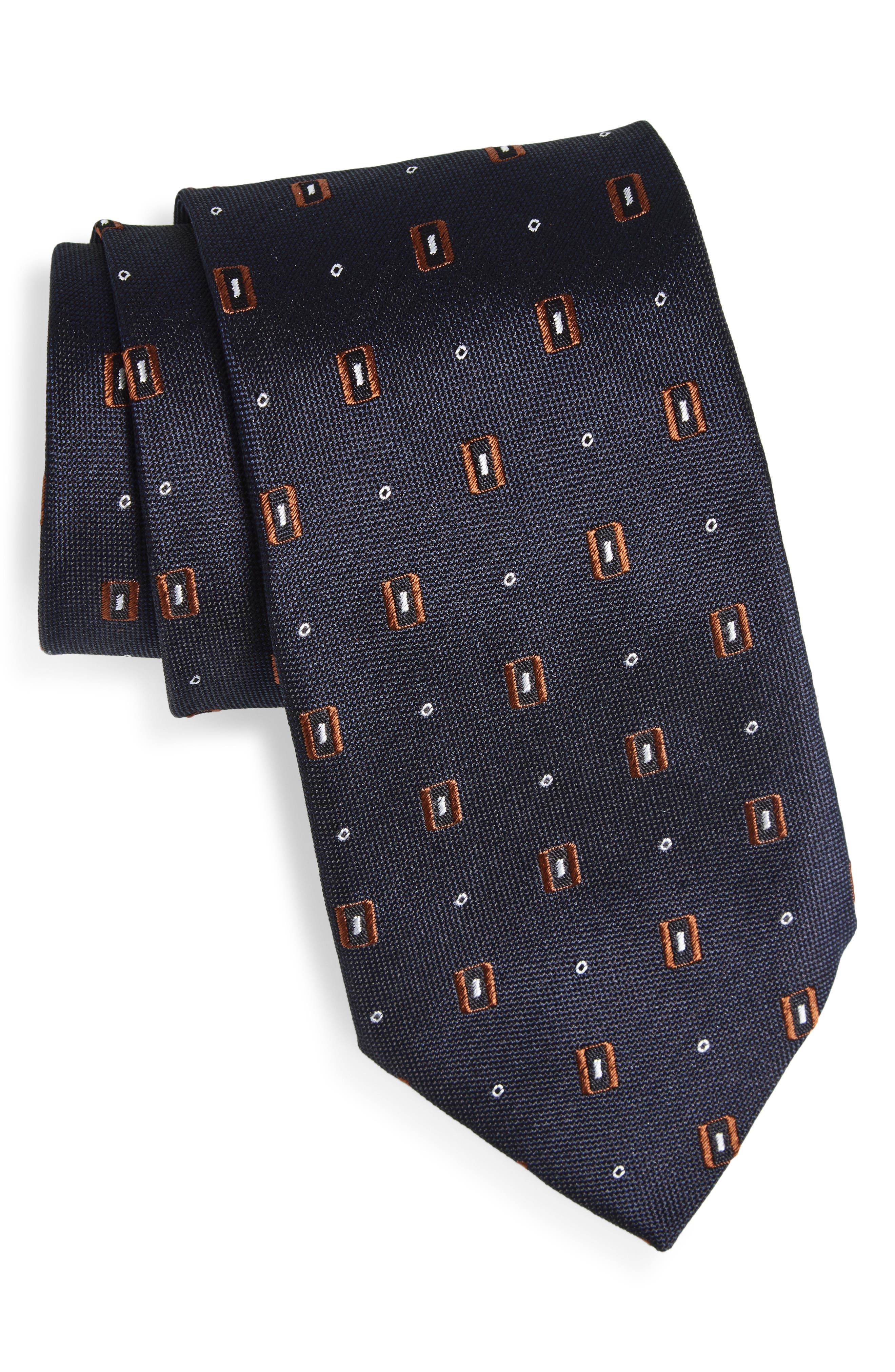 BOSS Geometric Jacquard Silk Tie