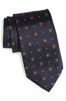 BOSS Geometric Jacquard Silk Tie