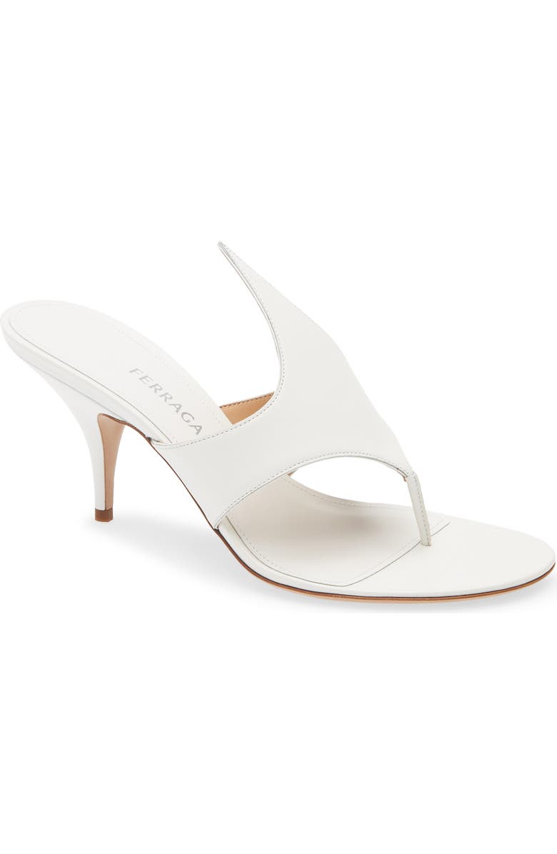 FERRAGAMO Fiamma Sandal, Main, color, Bianco/ Biscotto