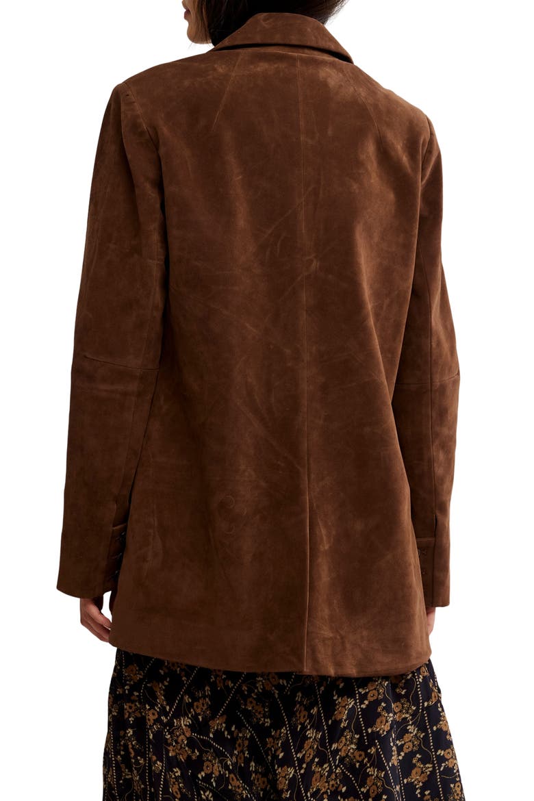 Paper Cut Faux Suede Blazer, Alternate, color, BROWN BEAR