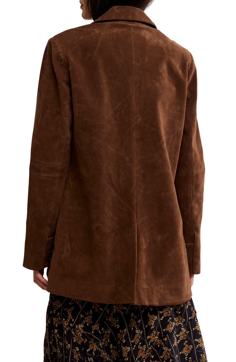 Free People Paper Cut Faux Suede Blazer, Alternate, color, Brown Bear