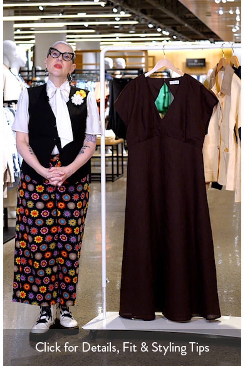 Aubrey Cutout Linen Blend Midi Dress video