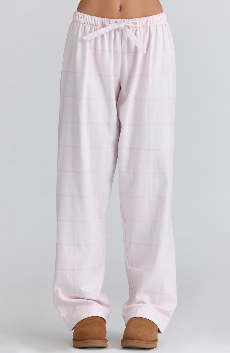 HOUSE OF CB Classic Brushed Cotton Flannel Pajamas, Alternate, color, Pink
