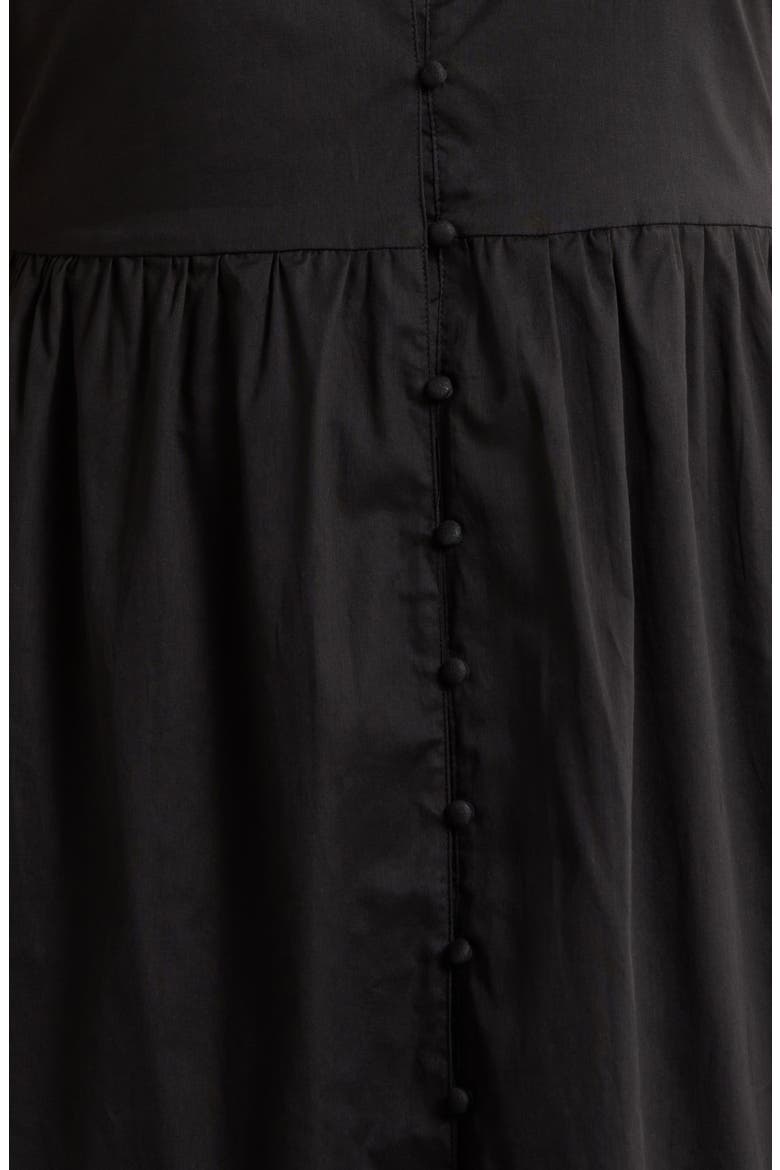 Brigid Flutter Sleeve Midi Dress, Alternate, color, BLACK