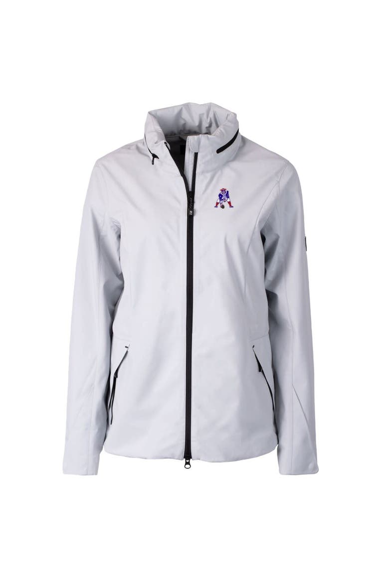 Women's Cutter & Buck Gray New England Patriots Throwback Logo Vapor Full-Zip Rain Jacket, Alternate, color, Gray