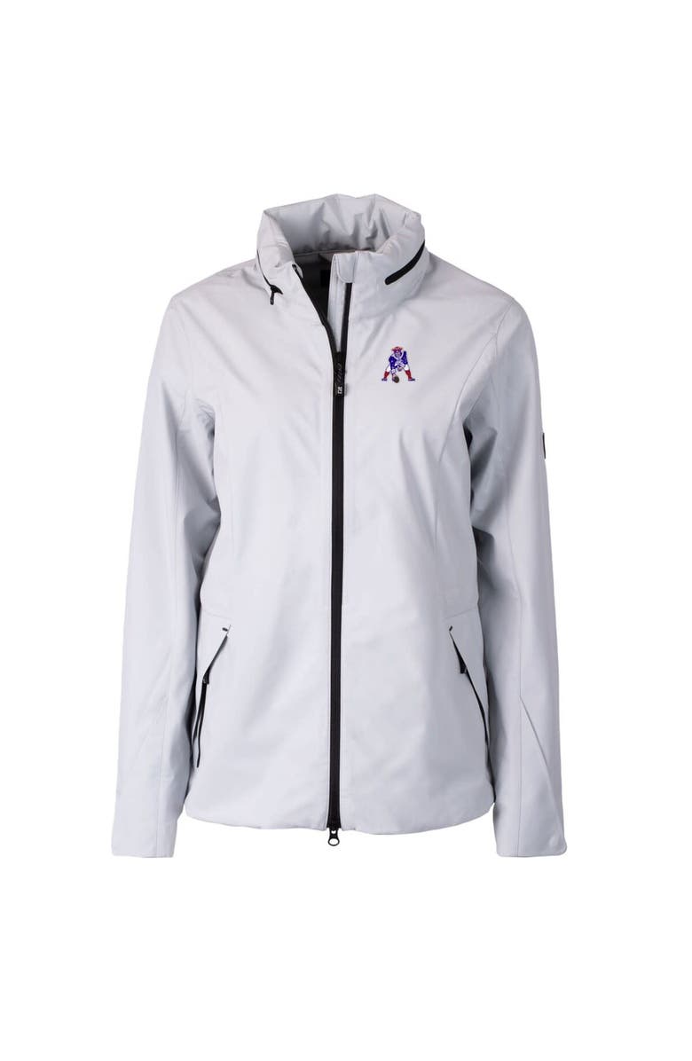 Cutter & Buck Women's Cutter & Buck Gray New England Patriots Throwback Logo Vapor Full-Zip Rain Jacket, Alternate, color,