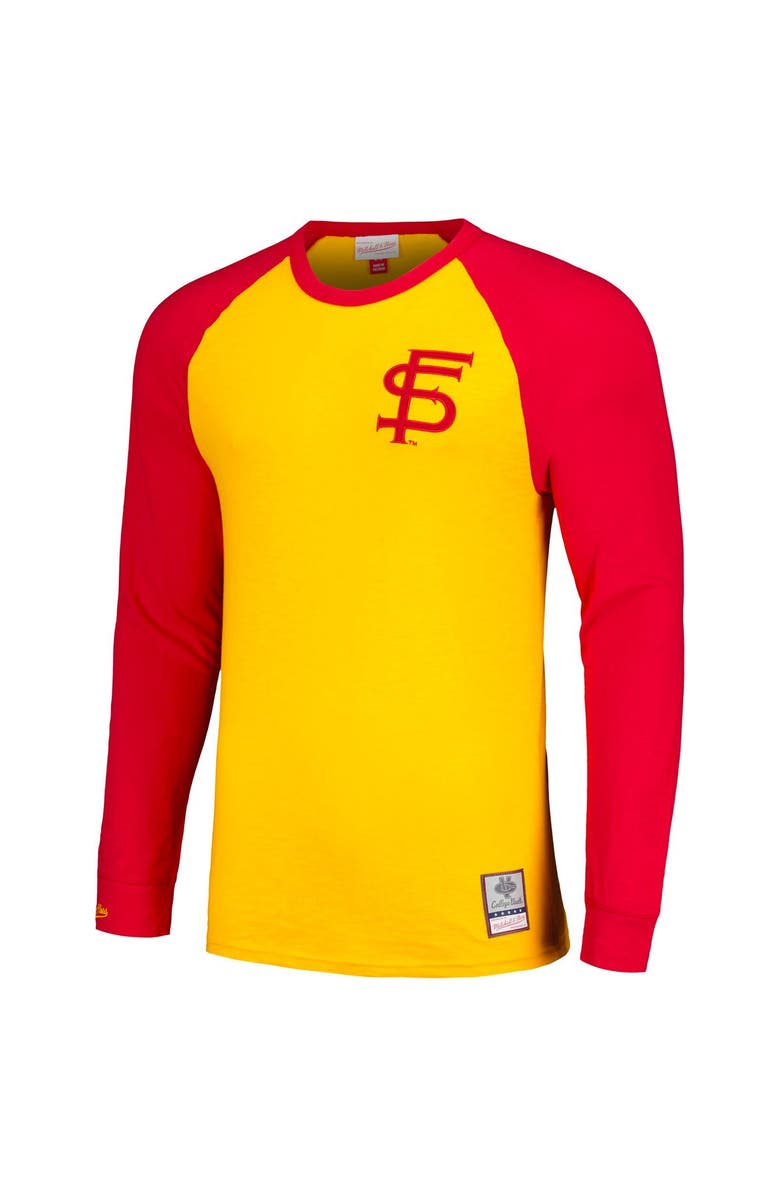 Mitchell & Ness Men's Mitchell & Ness Gold Florida State Seminoles Legendary Slub Raglan Long Sleeve T-Shirt, Alternate, color, 