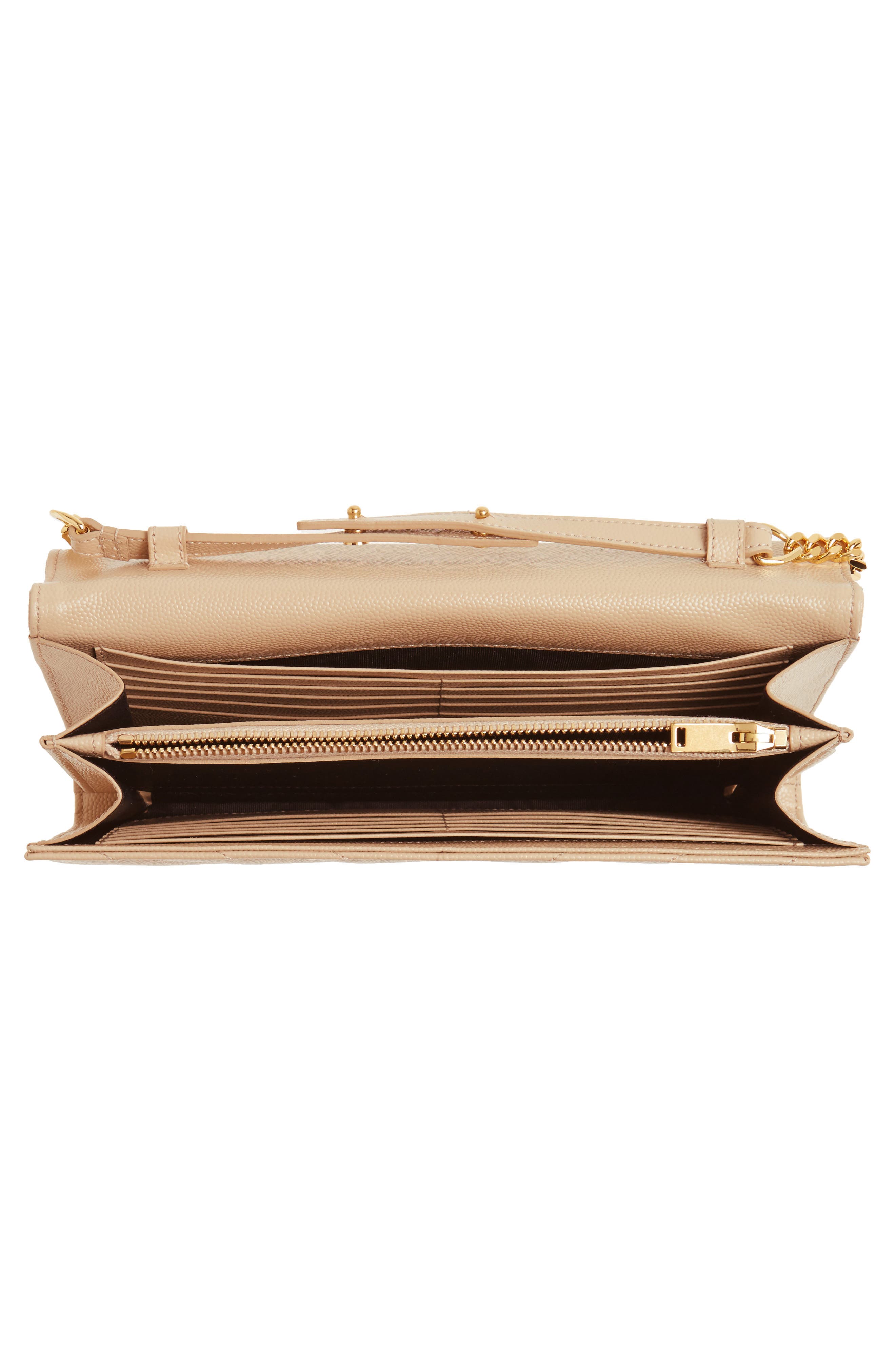 Женские кошельки Saint Laurent Cassandre Matelassé Leather Wallet on a Chain — фото 5