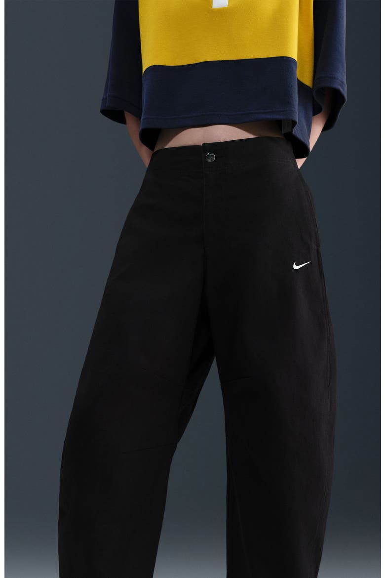 Sportswear Street Barrel Leg Pants, Alternate, color, 010 BLACK/SAIL