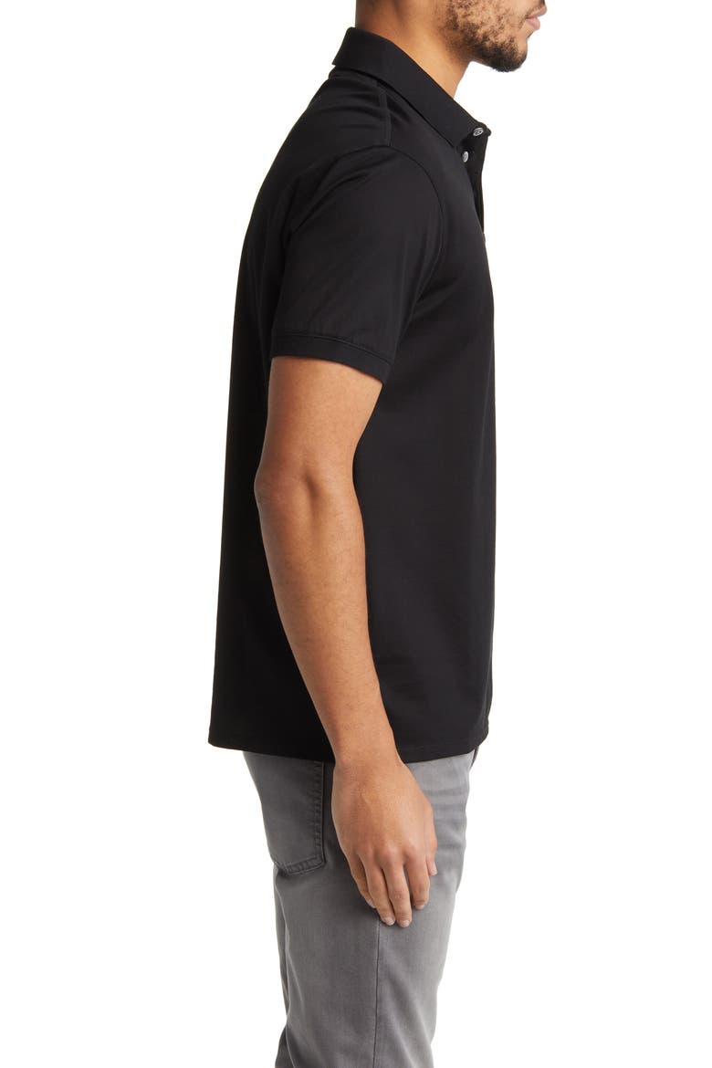 Solid Cotton Polo, Alternate, color, BLACK