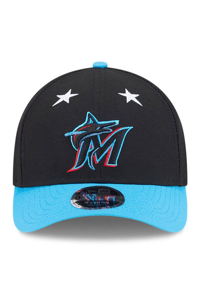 New Era Men's New Era Black/Blue  Miami Marlins 2025 MLB All-Star Game 9FORTY M-Crown Adjustable Hat, Alternate, color, 
