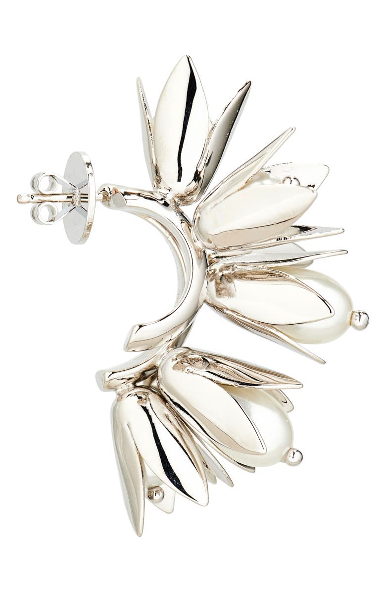 Simone Rocha Encased Faux Pearl Flower Cluster Earrings, Alternate, color, Pearl