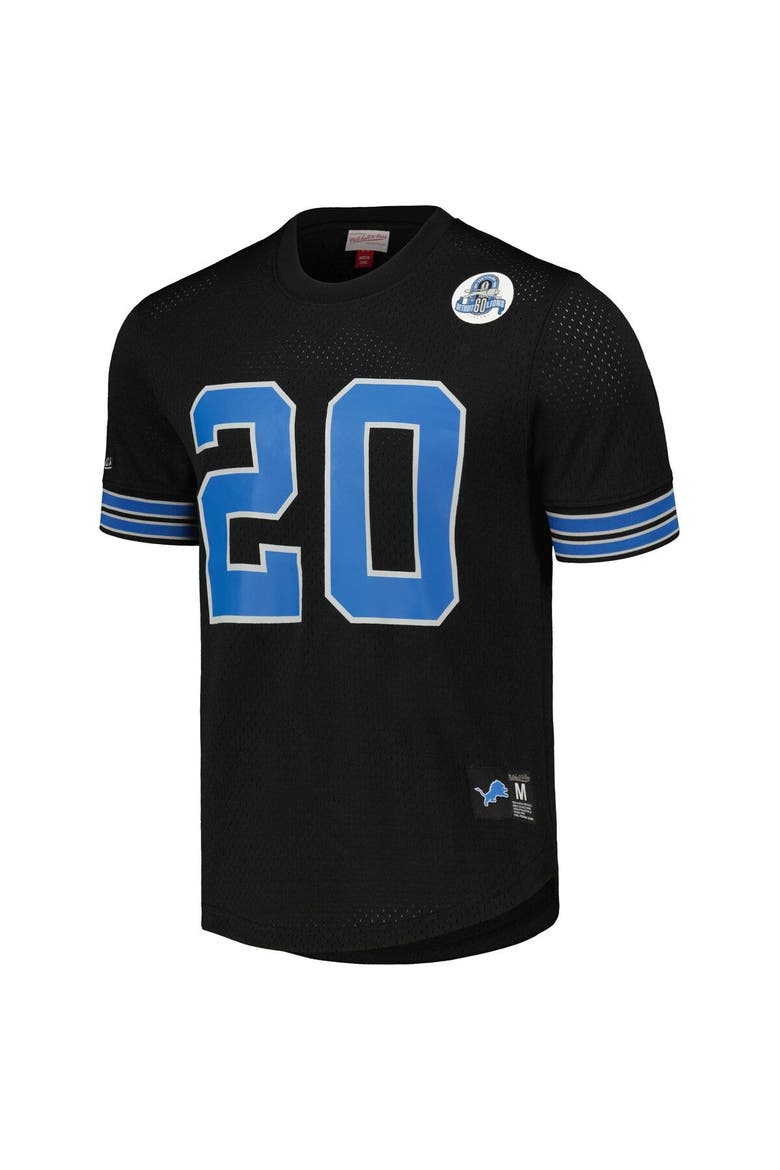 Men's Mitchell & Ness Barry Sanders Black Detroit Lions Retired Player Name & Number Mesh Top, Alternate, color, Black