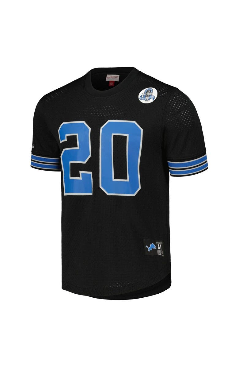 Mitchell & Ness Men's Mitchell & Ness Barry Sanders Black Detroit Lions Retired Player Name & Number Mesh Top, Alternate, color, Black