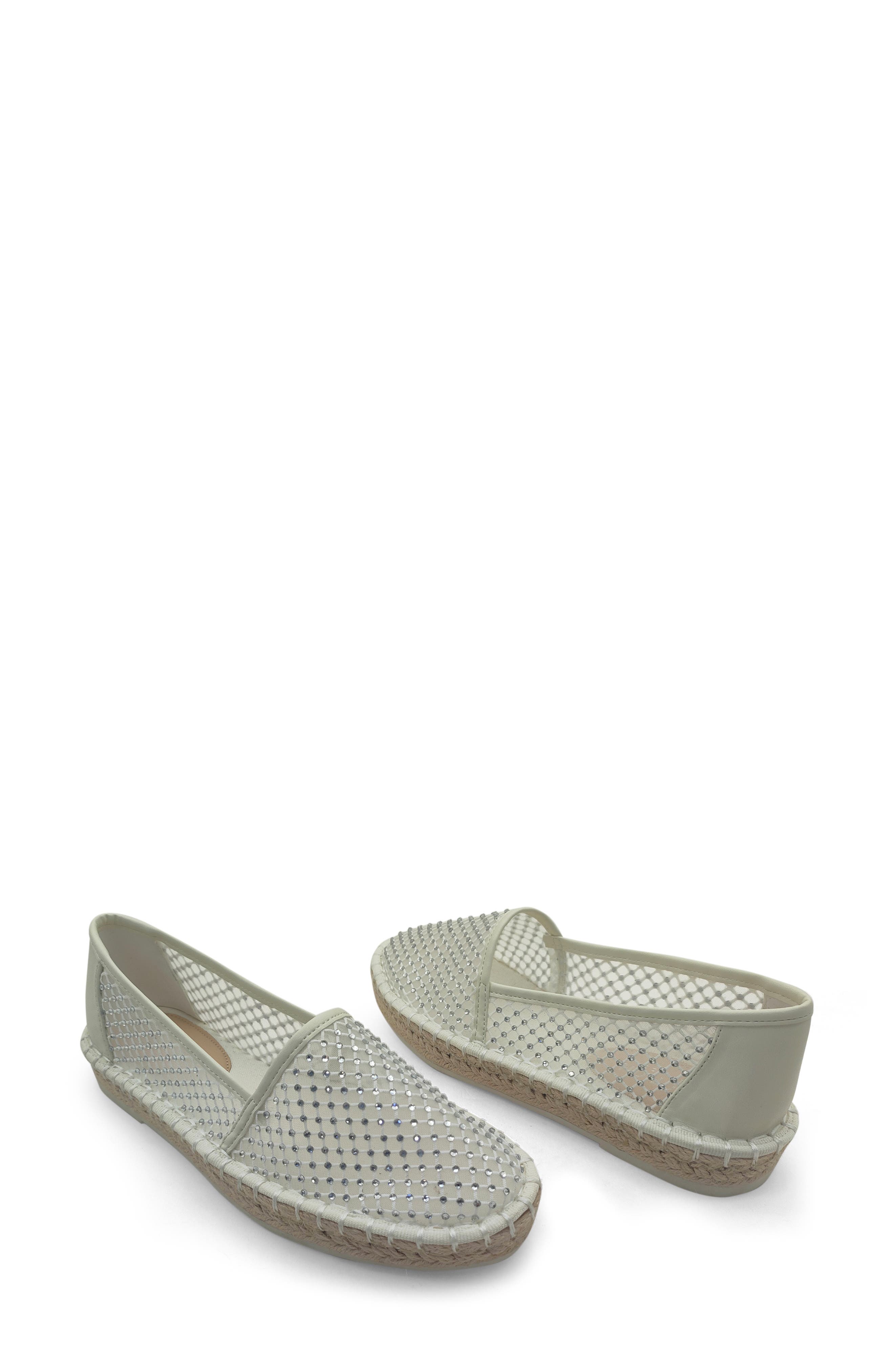 Bonnie Rhinestone Espadrille Flat, Alternate, color, CREAM CRYSTAL MESH