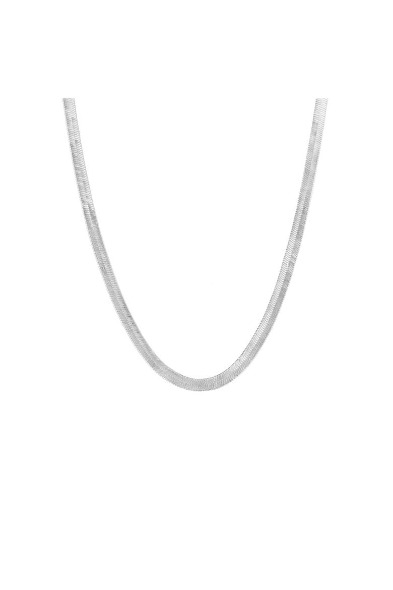 Bold Herringbone Sterling Silver Flat Snake Chain Necklace, Main, color, Silver