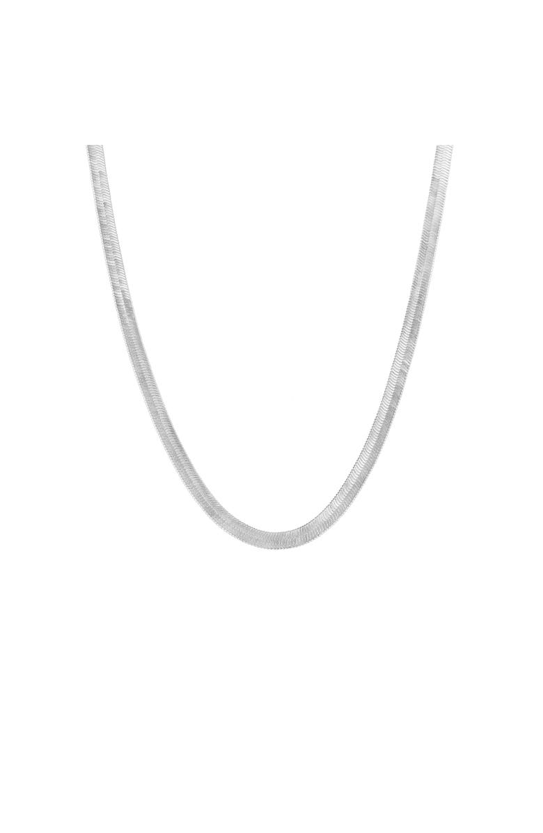 Spero London Bold Herringbone Sterling Silver Flat Snake Chain Necklace, Main, color, Silver
