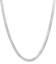 Spero London Bold Herringbone Sterling Silver Flat Snake Chain Necklace