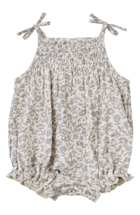 Betty French Garden Print Organic Cotton Bubble Romper (Baby)