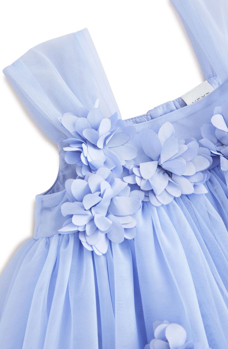 NEXT Kids' Floral Appliqué Tulle Dress, Alternate, color, Blue