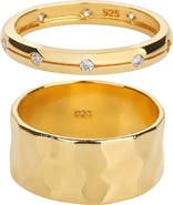 Bearfruit Jewelry 18k Gold Plated Sterling Silver Classic Gold Ring Duo Gift Guide