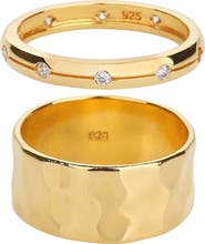 Bearfruit Jewelry 18k Gold Plated Sterling Silver Classic Gold Ring Duo Gift Guide