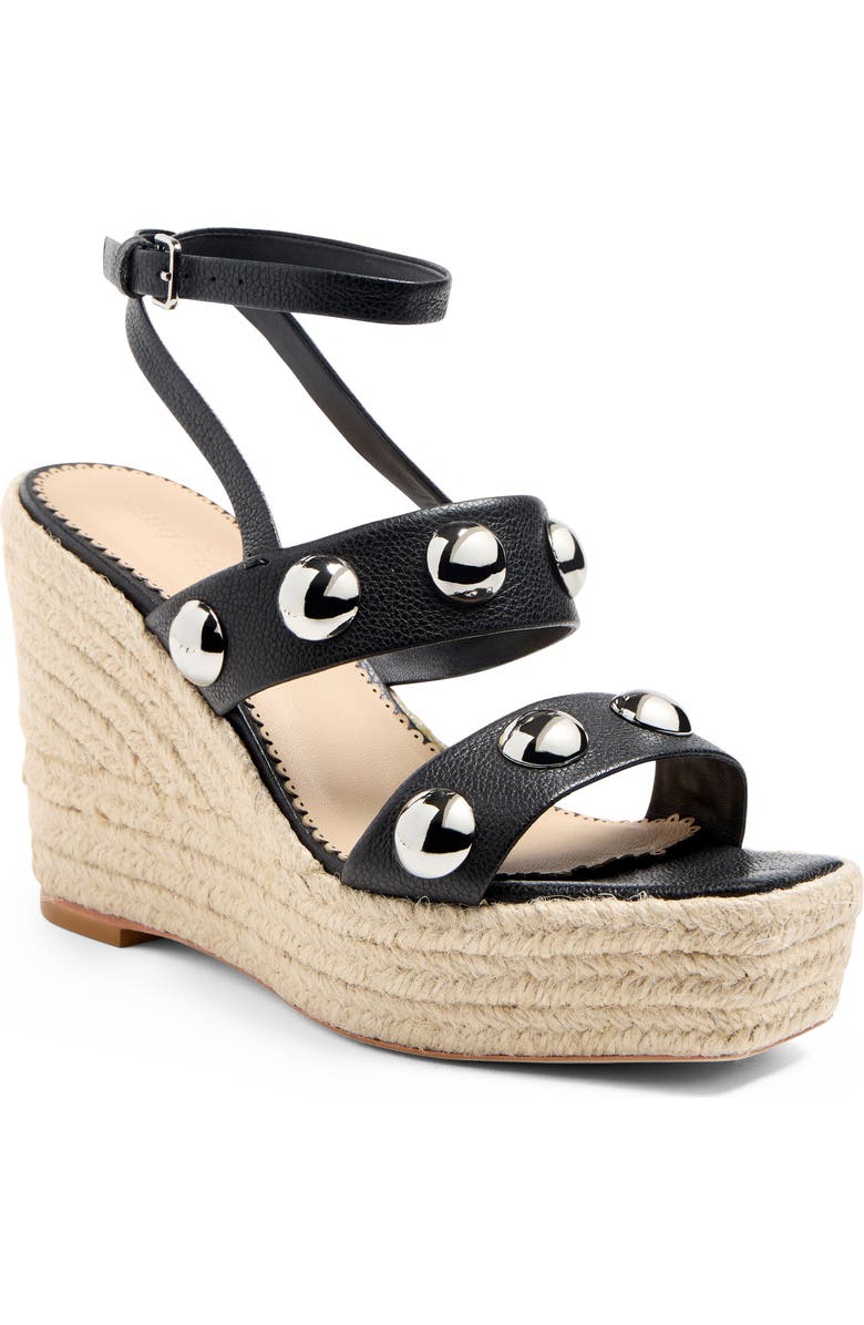 Cinq à Sept Georgia Studded Espadrille Ankle Strap Platform Wedge Sandal, Main, color,