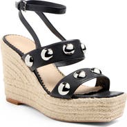 Cinq à Sept Georgia Studded Espadrille Ankle Strap Platform Wedge Sandal
