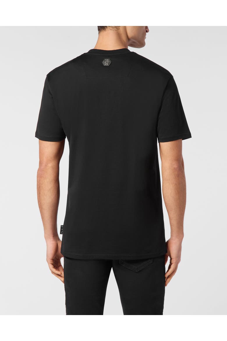 T-Shirt Round Neck Ss Coursive Men, Alternate, color, black