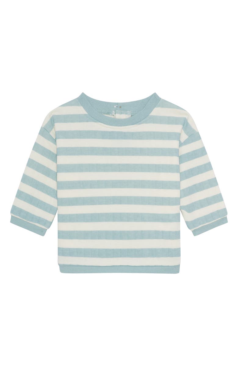 PL Baby by Petit Lem Sweatshirt, Ribbed Leggings & Headband Set, Alternate, color, Off White Stripes