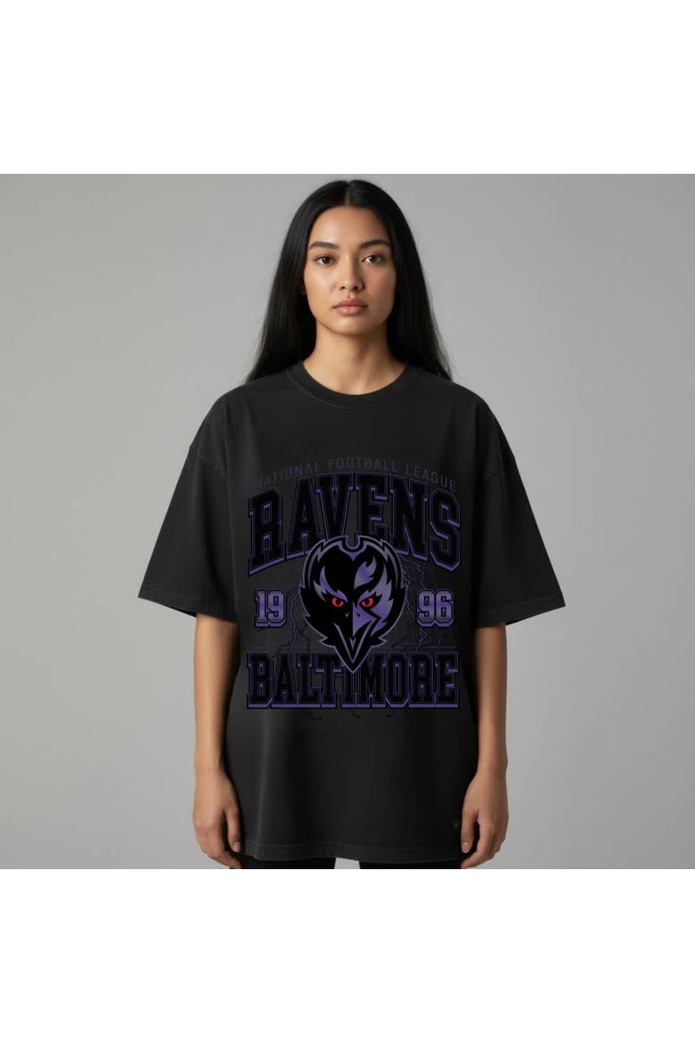 Unisex The Wild Collective  Black Baltimore Ravens Front Facing T-Shirt, Alternate, color, Black