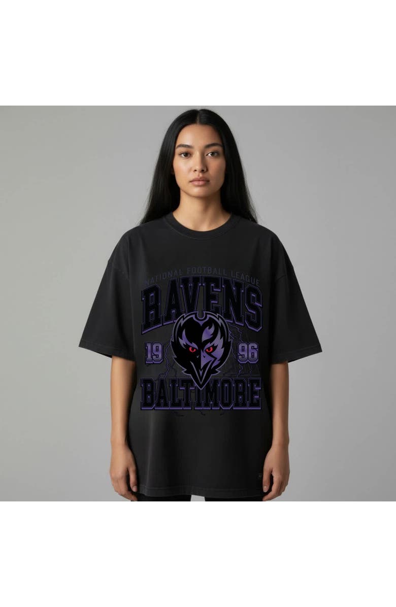 THE WILD COLLECTIVE Unisex The Wild Collective  Black Baltimore Ravens Front Facing T-Shirt, Alternate, color, Black