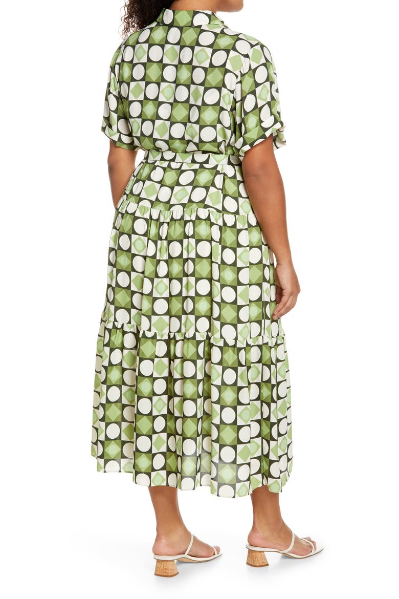 Tiered Shirtdress, Alternate, color, IVORY/ OLIVE