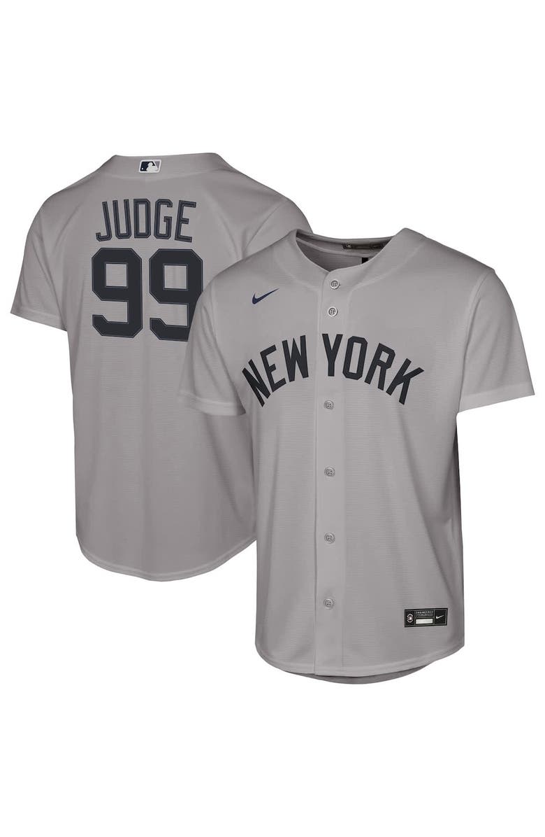 Nike Youth Nike Aaron Judge Gray New York Yankees Road Replica Jersey, Alternate, color,