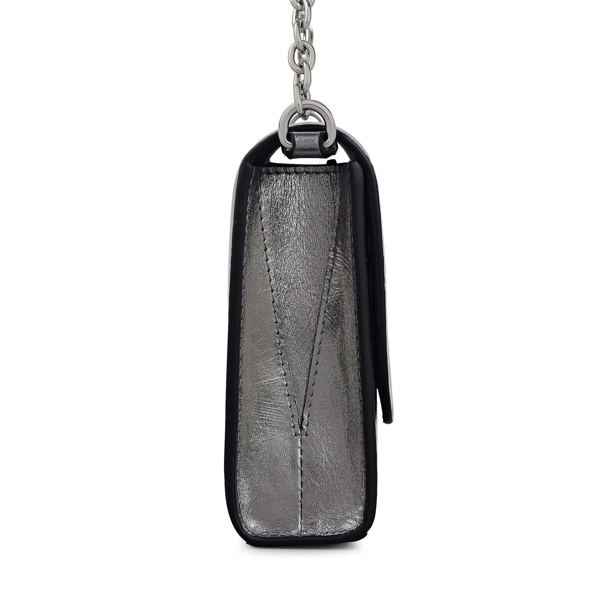 Radley The Rathbone - Metallic Micro Flapover Crossbody Bag, Alternate, color, Silver