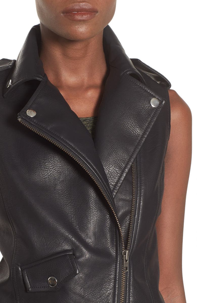 Leith Faux Leather Vest, Alternate, color, 