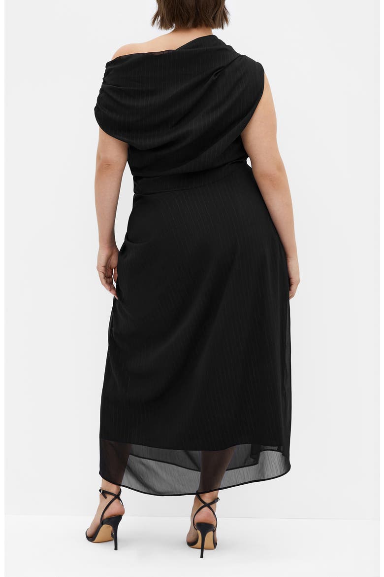 Vivid Ruched Maxi Dress, Alternate, color, METALLIC BLACK