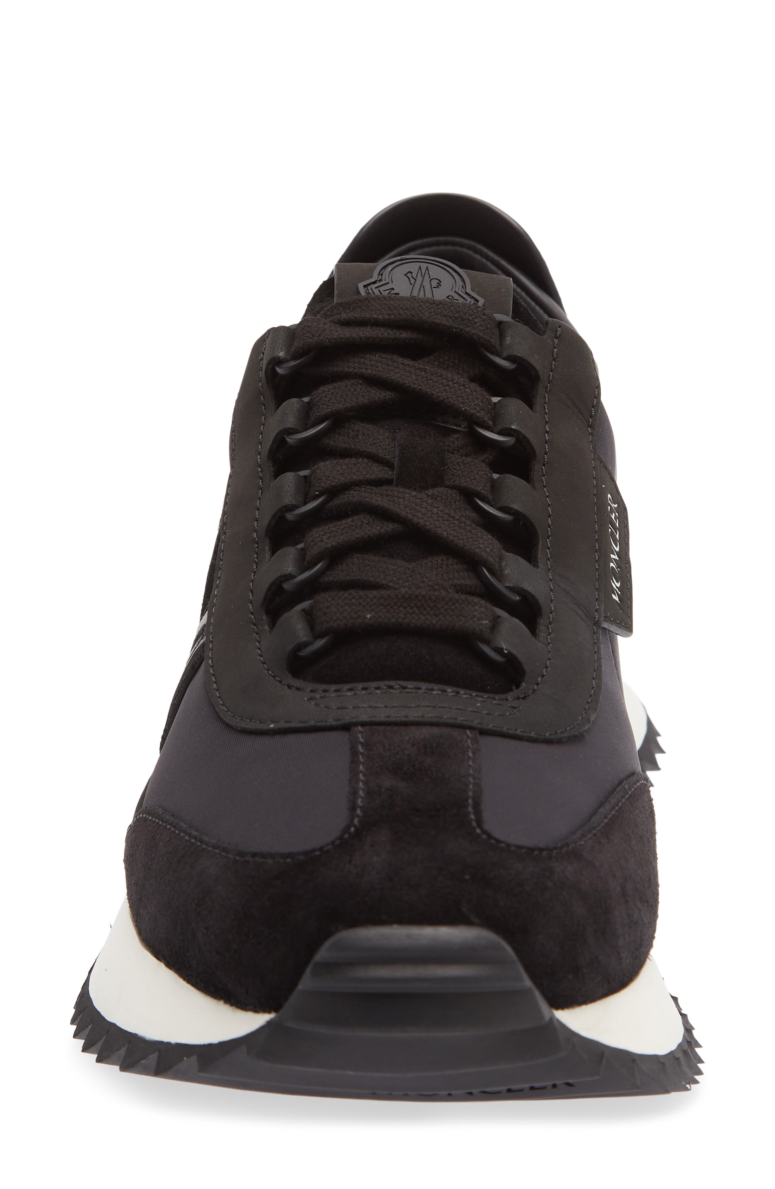 Moncler Pacey2 Suede & Nubuck Sneaker, Alternate, color, Black