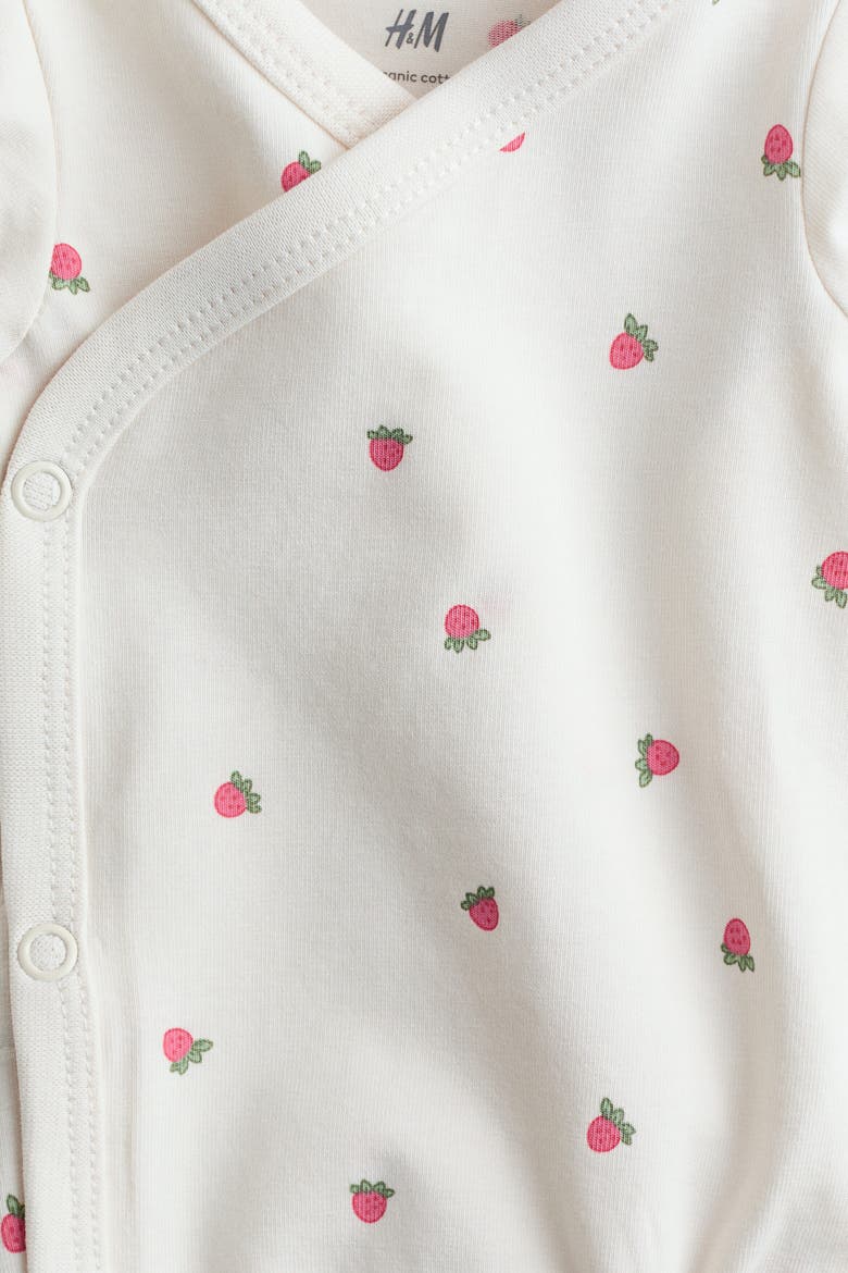 5-pack Wrapover Bodysuits, Alternate, color, Cream/strawberries
