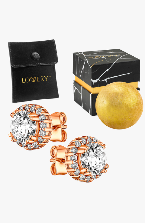 14K Rose Gold Earring and Bath Bomb Gift Set