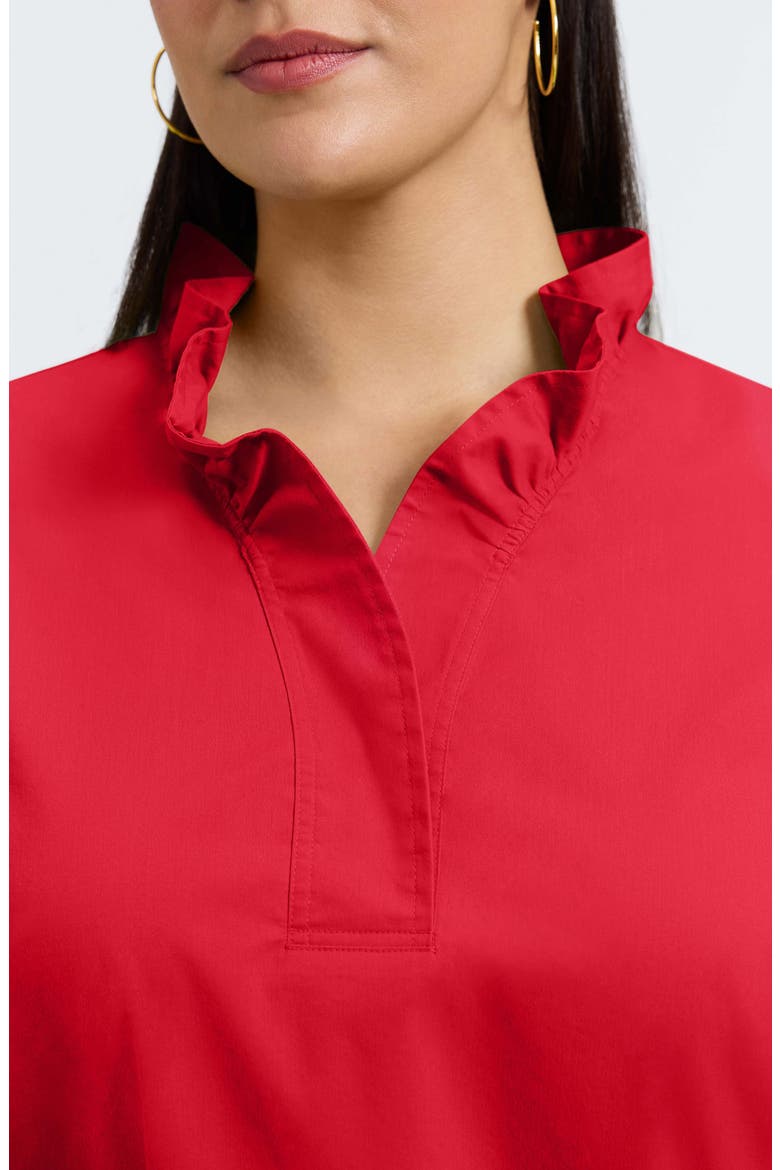 Tammy Ruffle Collar Cotton Blend Top, Alternate, color, SIMPLY RED