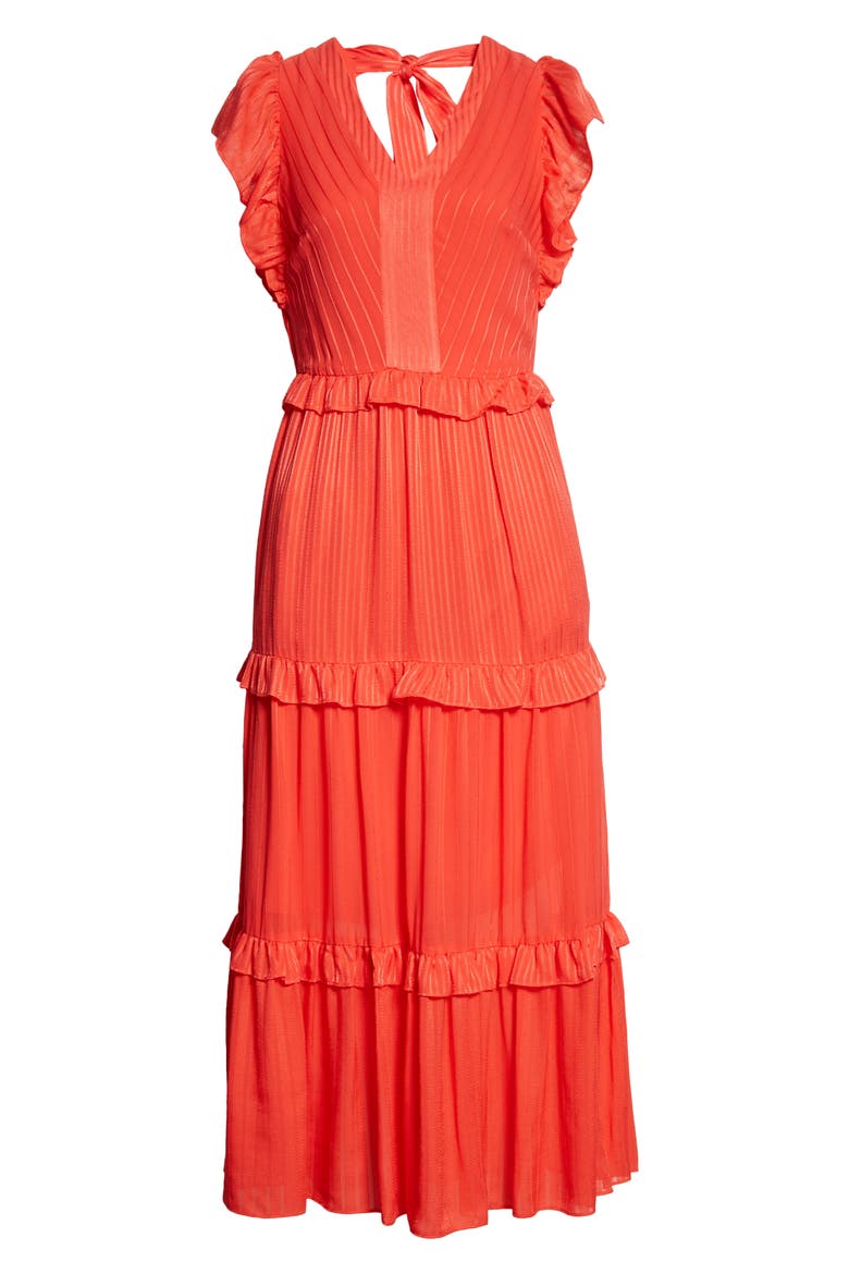 Tiliana Ruffle Dress, Alternate, color, CORAL